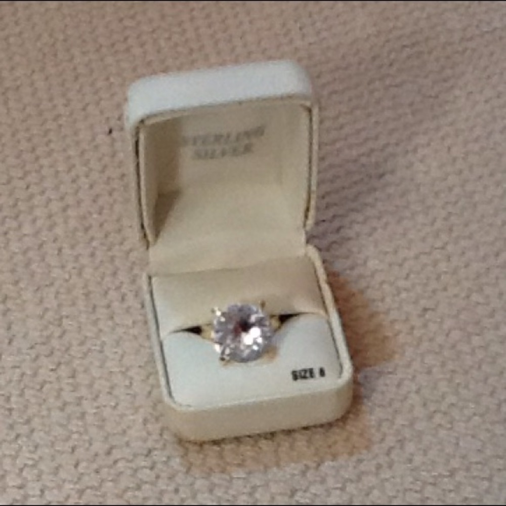 Costume jewelry ring in sterling silver